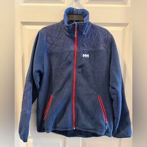 Helly Hansen HH October Pile Reinforced Fleece Jacket Blue Red size Large
